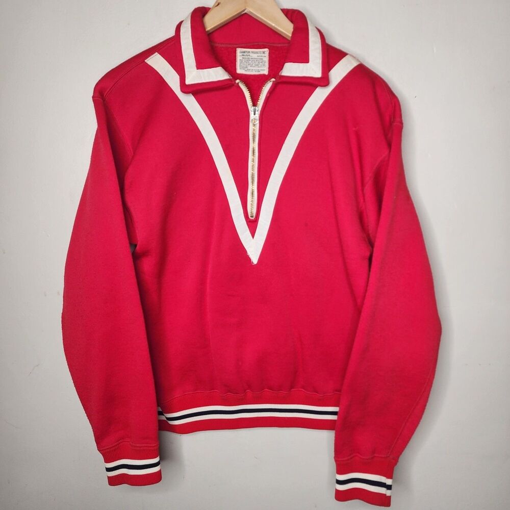 Vintage Champion Fleece Half Zip Pullover Late 60s–Early 70s Made In USA